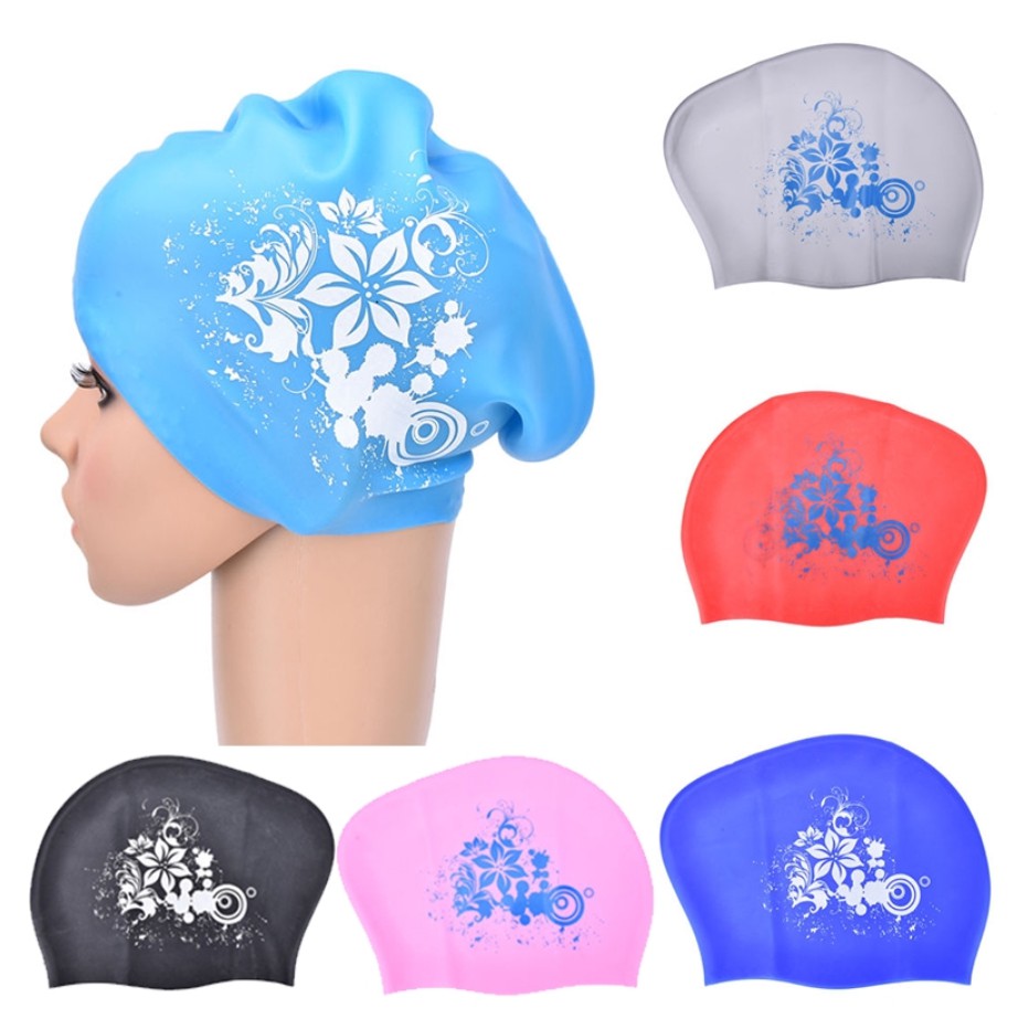Swim Hat Silicone - Silicone Swimming Cap for Long Hair