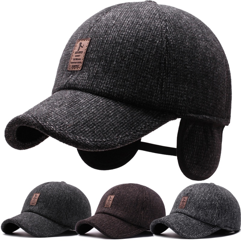 Golf Cap Dad - Men Autumn Winter Warm Cotton Woolen