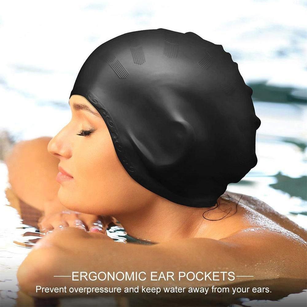Swim Hat Silicone - Adults High Elastic Swimming Caps Men