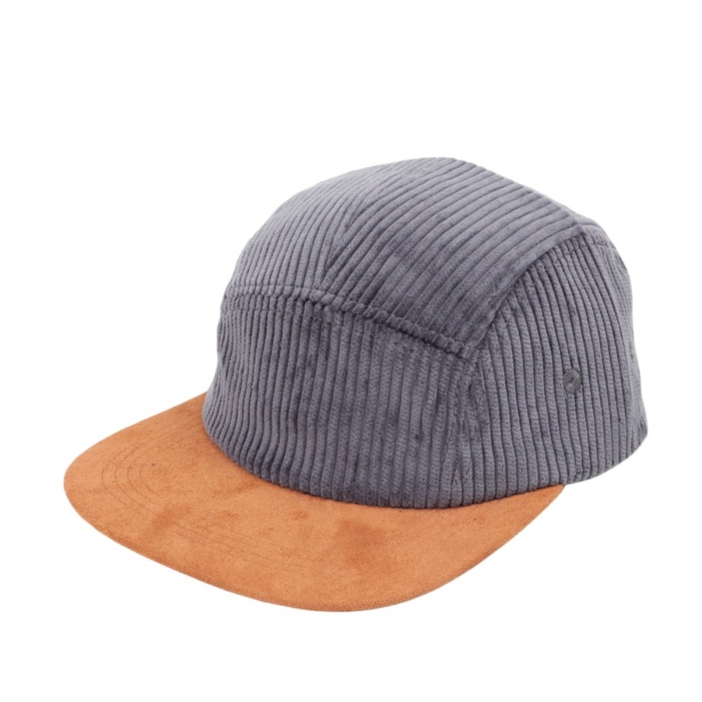 Corduroy Cap 5 Panel - Versatile Retro Flat Brim Baseball Cap