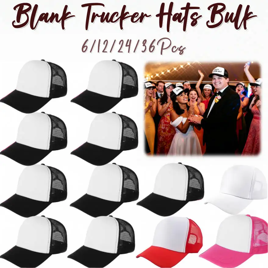 6-36Pcs Blank Trucker Hats Bul - Trucker Cap Mesh recension och pris