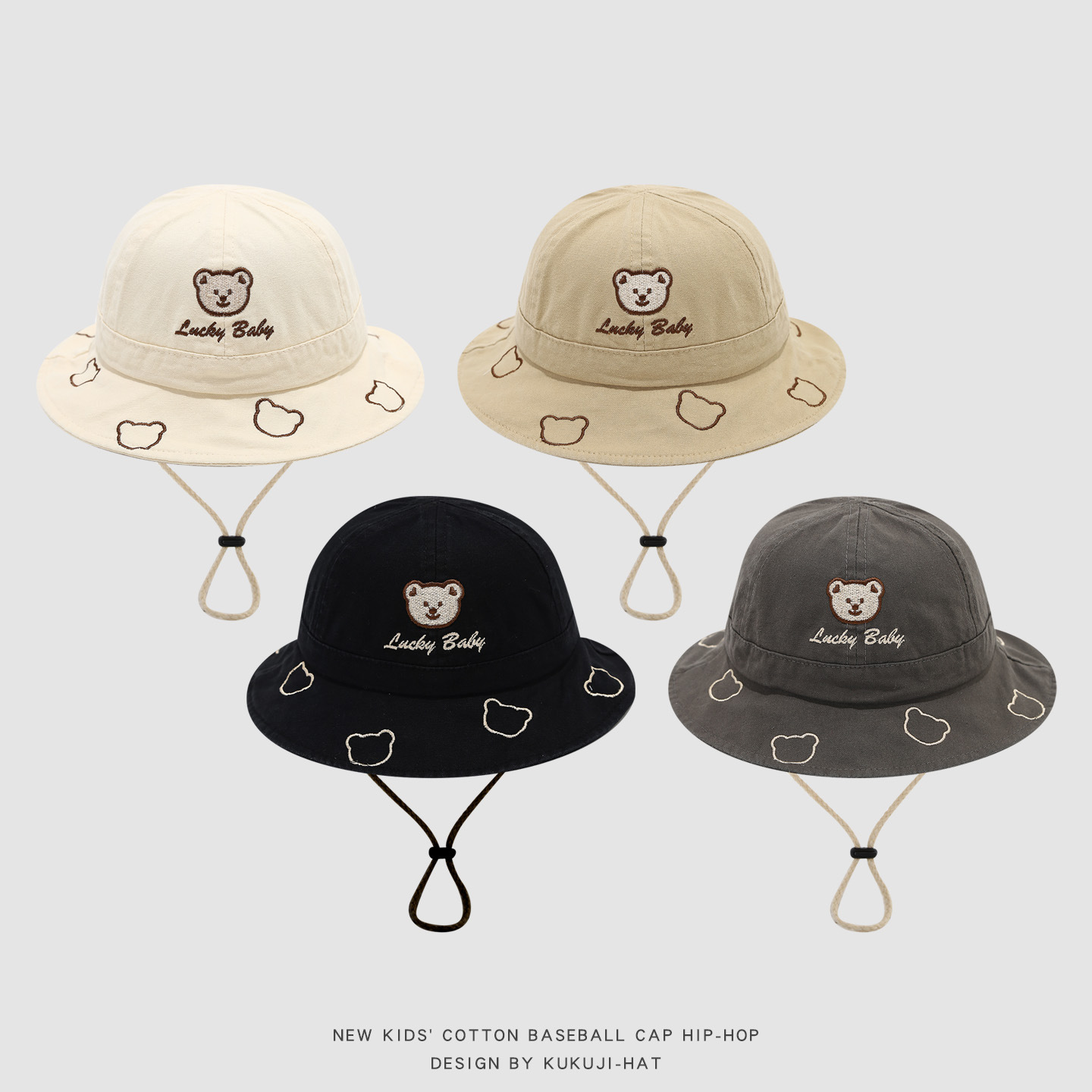 2026 Cute Cartoon Bear Baby Bu - Bucket Hat Cotton recension och pris