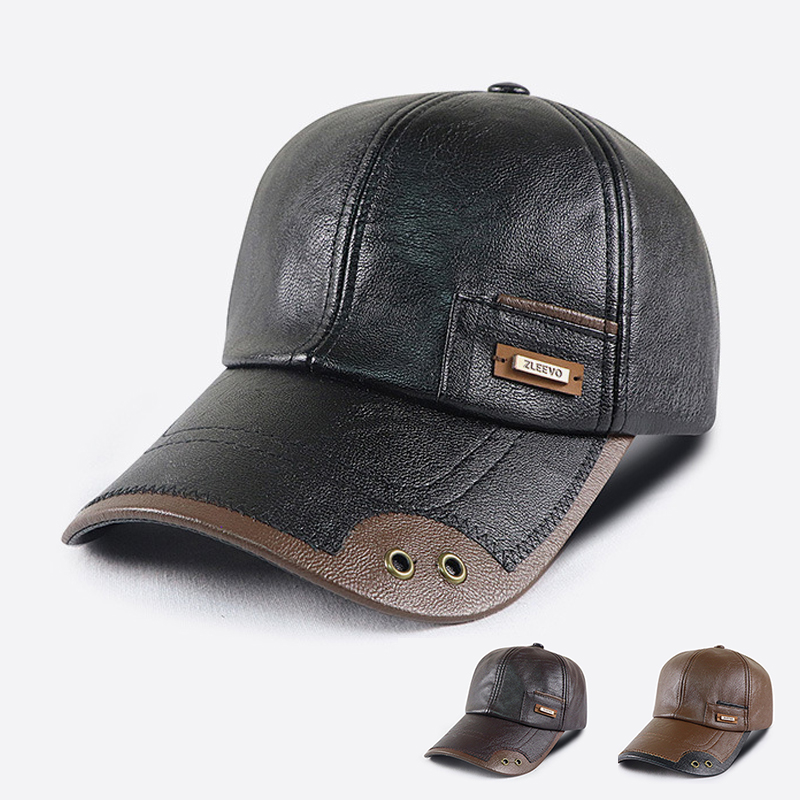 Retro PU Leather Baseball Cap  - Baseball Cap Structured recension och pris