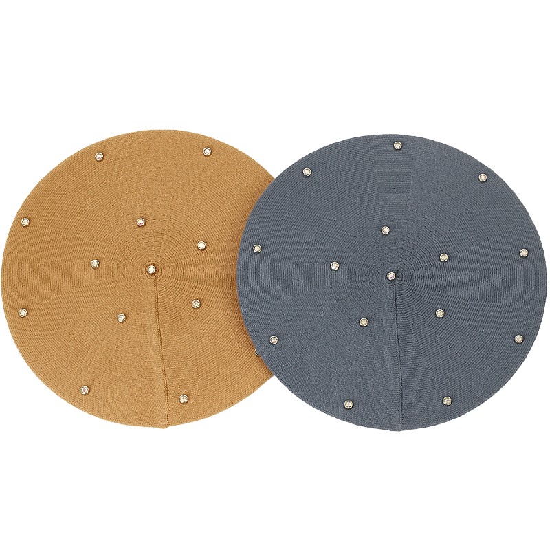 Women's Colour Rhinestones Ber - Beret French Wool recension och pris