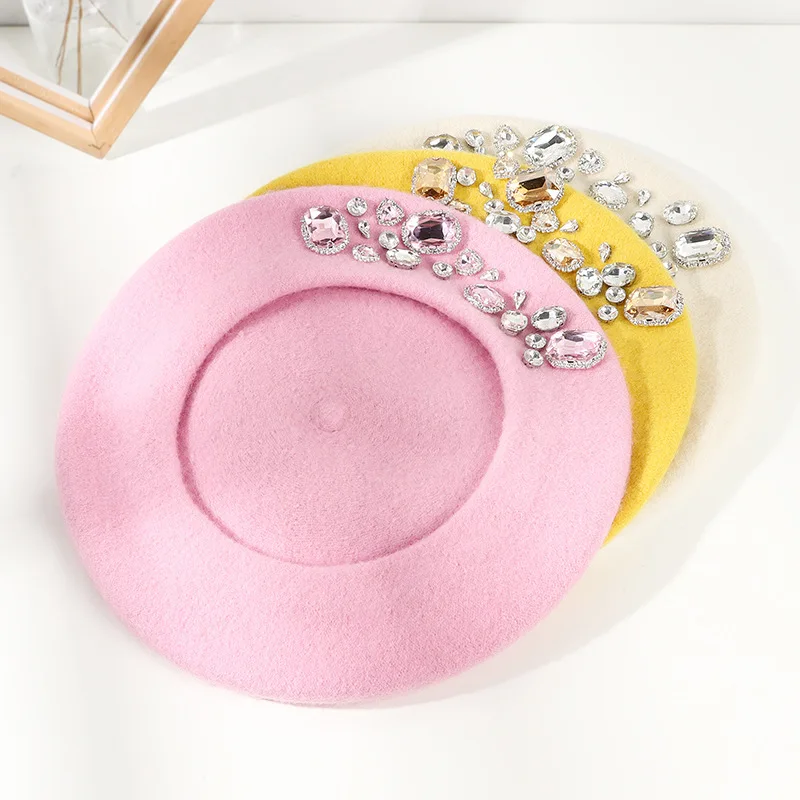 Stunning Rhinestone Wool Beret - Beret French Wool recension och pris