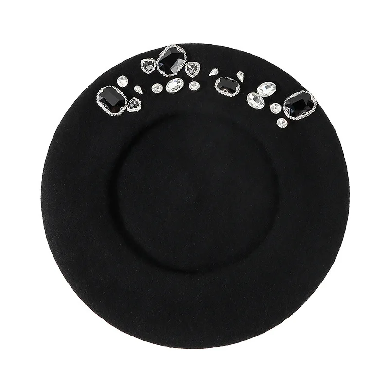 Stunning Rhinestone Wool Beret - Beret French Wool recension och pris