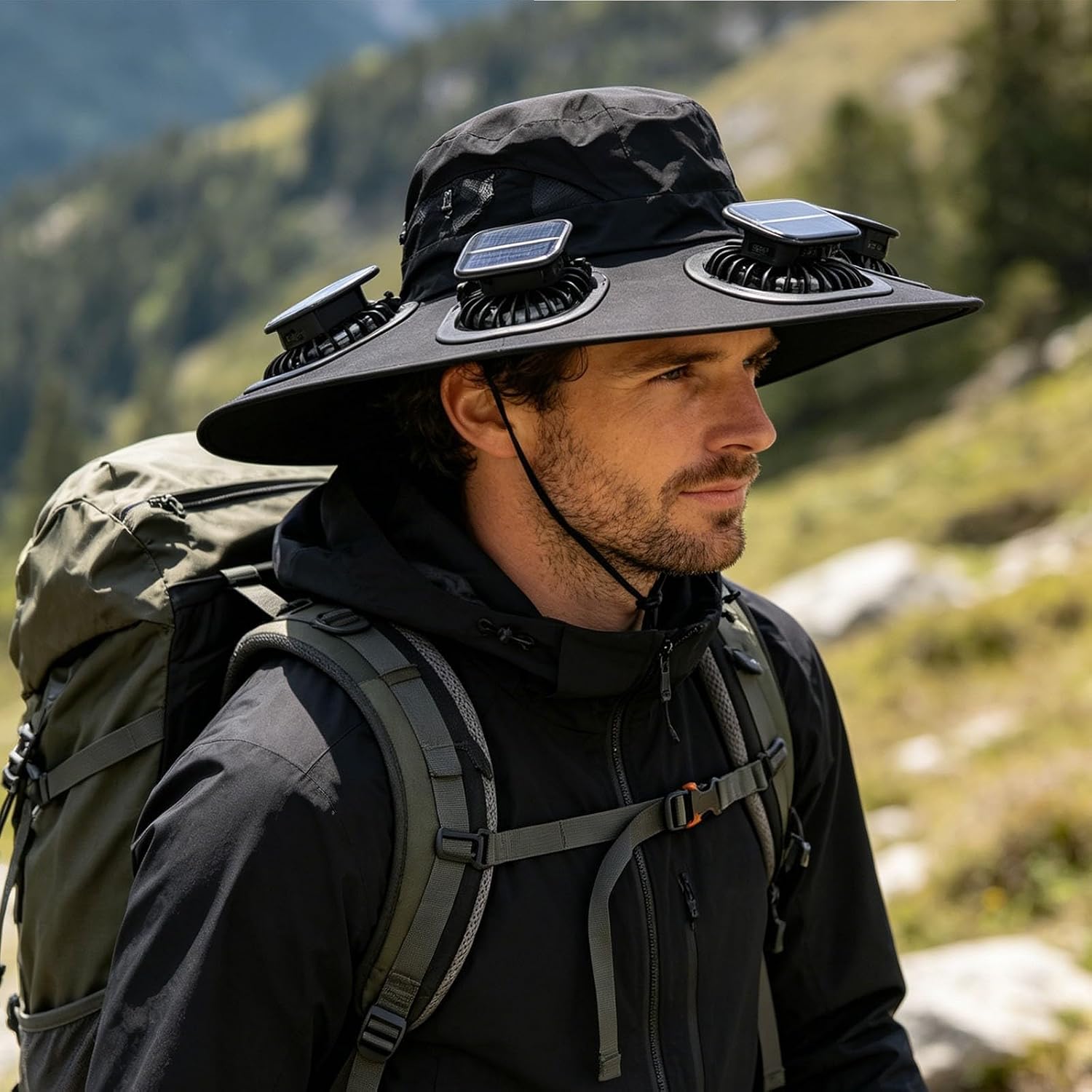 Hot 6 Fans Solar Fan Hat Breat - Sun Hat Wide Brim recension och pris