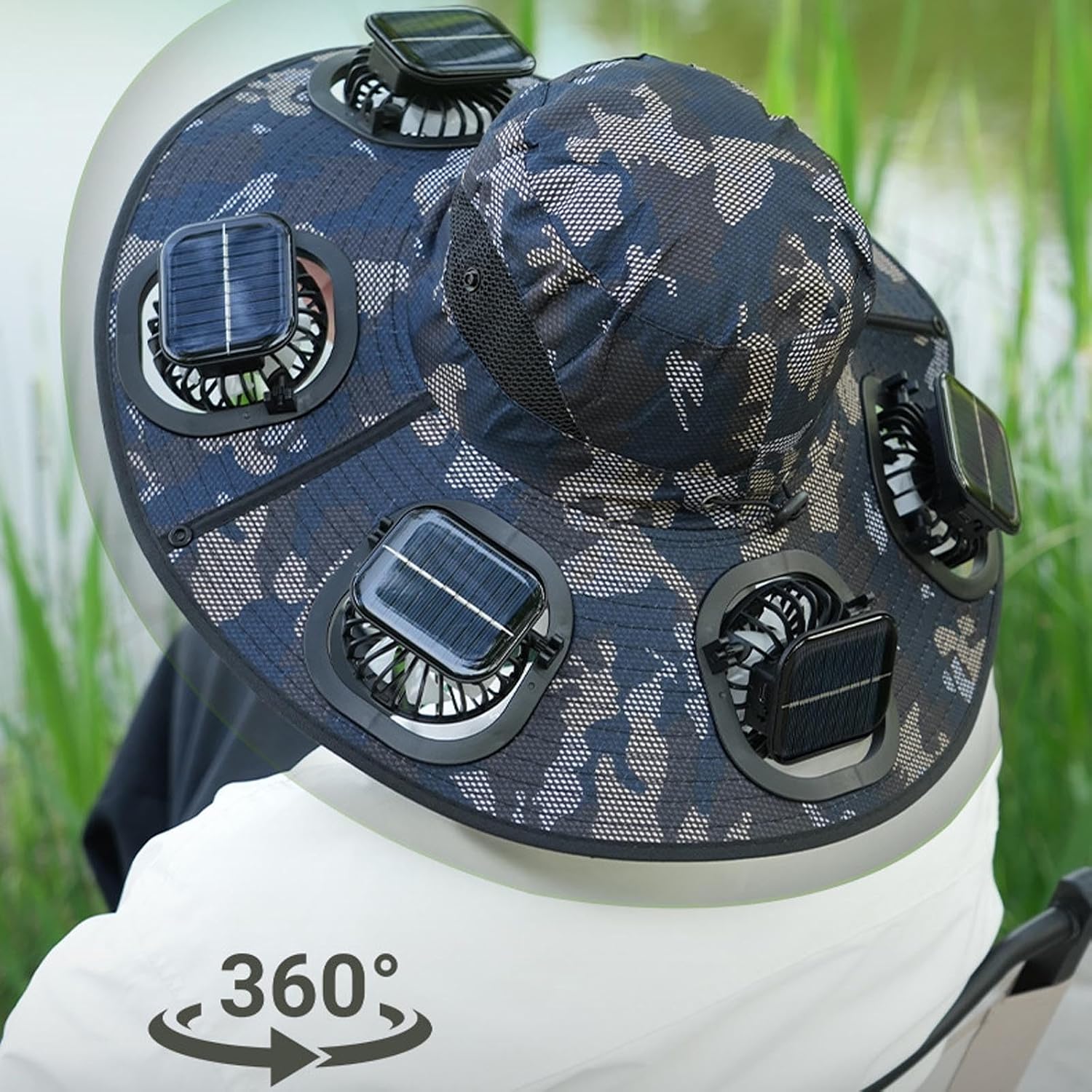 Hot 6 Fans Solar Fan Hat Breat - Sun Hat Wide Brim recension och pris