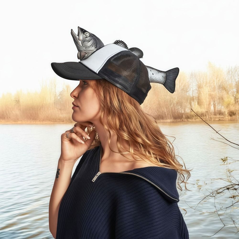 Funny 3D Fish Animal Trucker H - Trucker Cap Mesh recension och pris