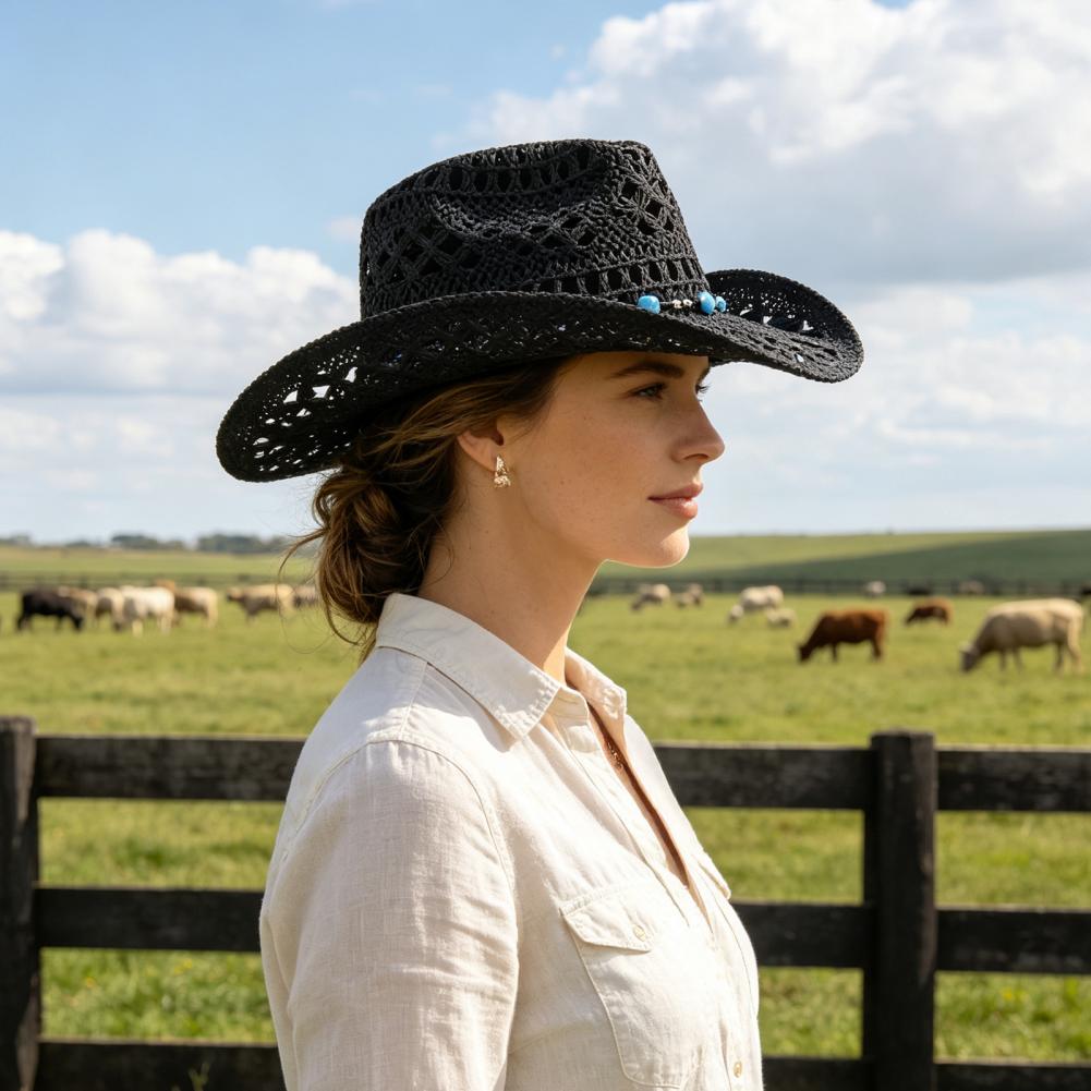 Wide Brim Cowboy Hat Western S - Cowboy Hat Straw recension och pris