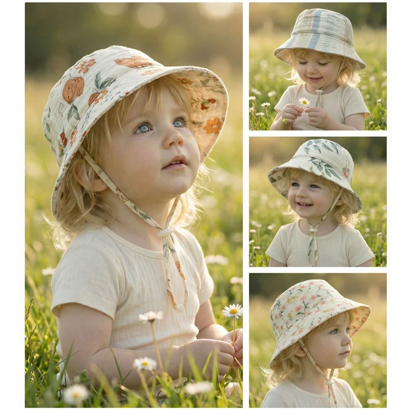 Muslin Baby Summer Hat Adjusta - Bucket Hat Cotton recension och pris