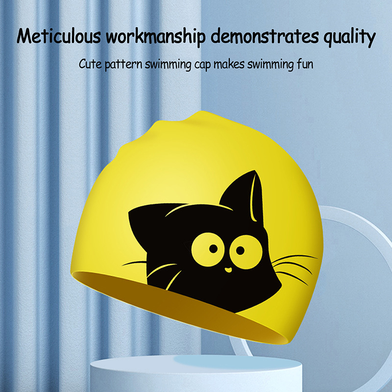 Cute Cat Swimming Cap For Long - Swim Hat Silicone recension och pris
