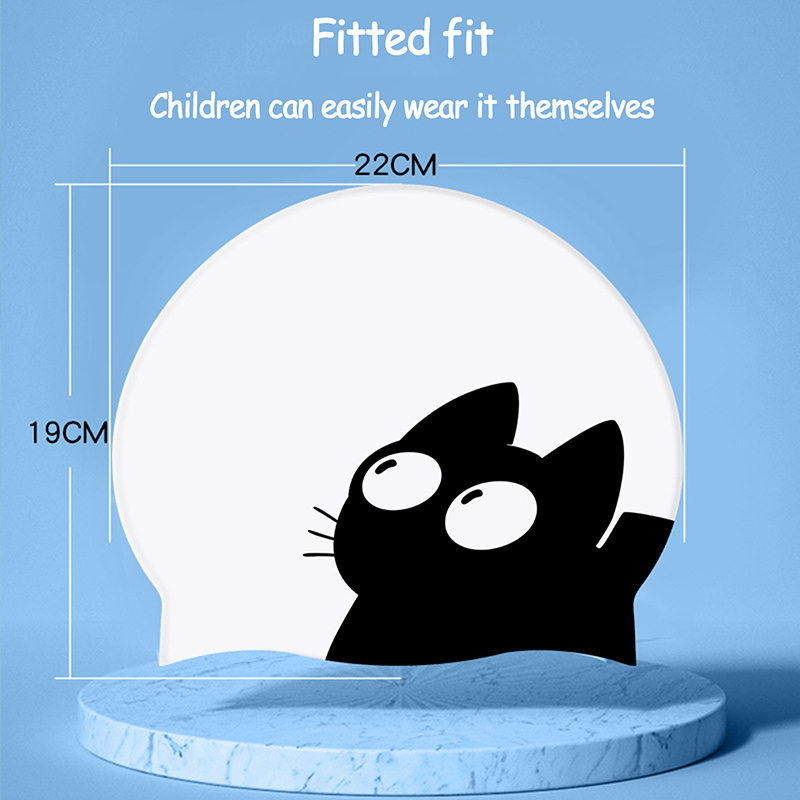 Cute Cat Swimming Cap For Long - Swim Hat Silicone recension och pris