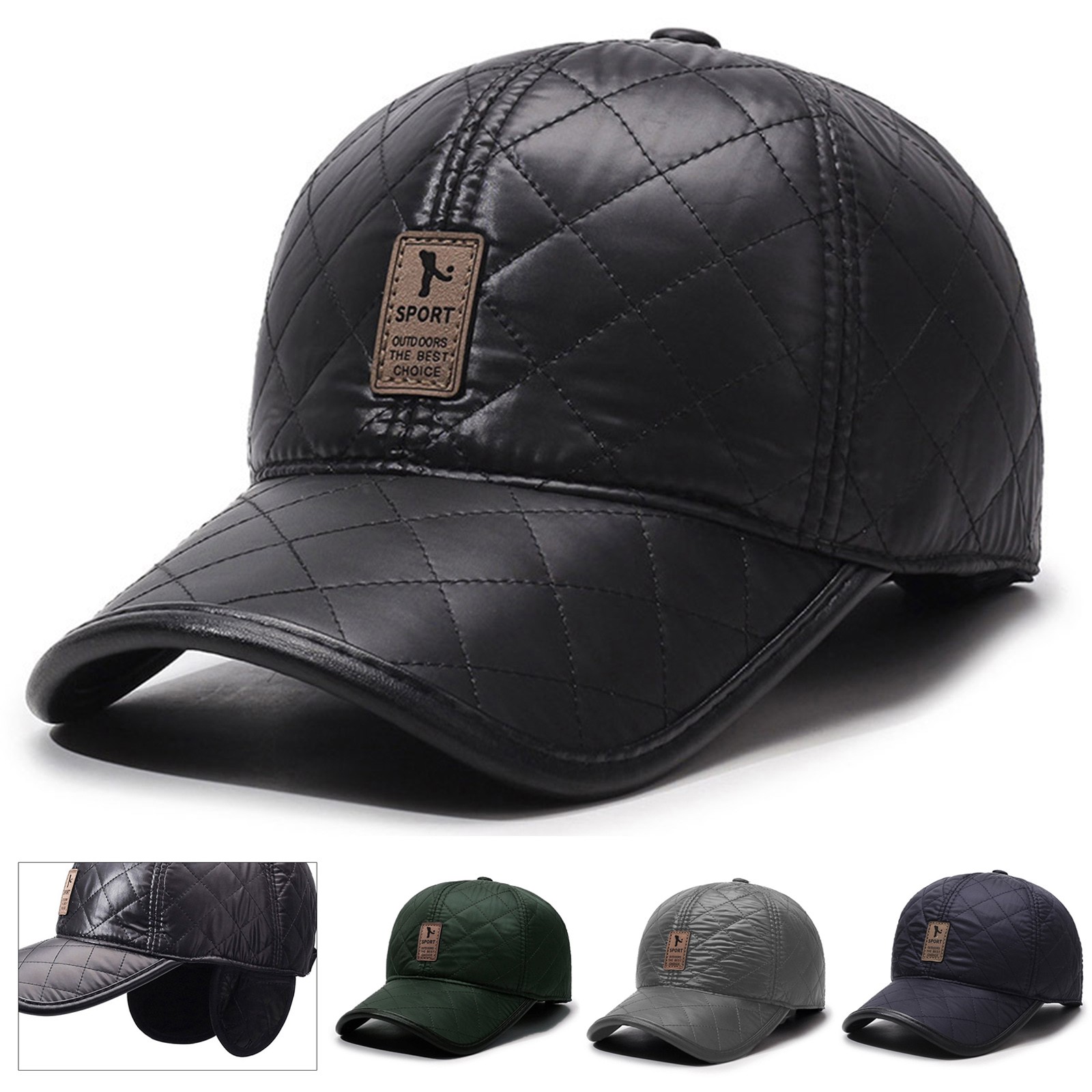 Winter Men PU Baseball Cap War - Winter Trapper Hat recension och pris
