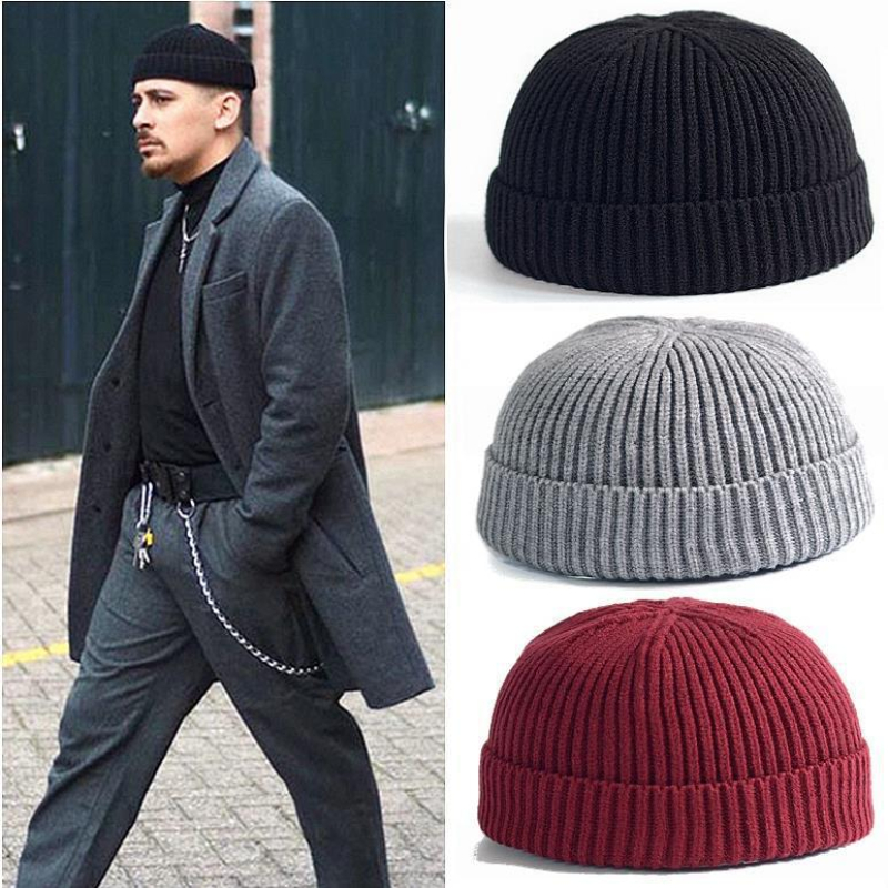 Winter Knitted Hat Warm Outdoo - Beanie Cuffed Knit recension och pris