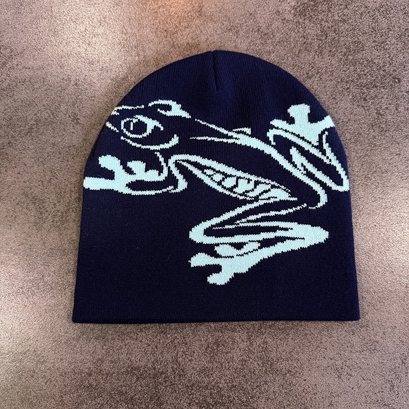 Tree Frog Print Beanie Men Wom - Beanie Cuffed Knit recension och pris
