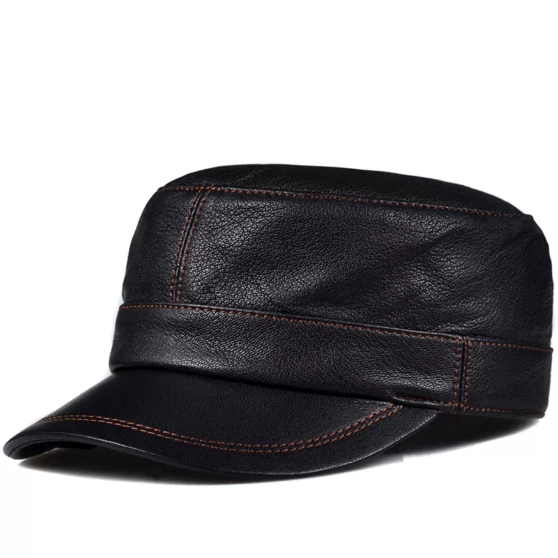 Trendy Lambskin Leather Flat T - Baseball Cap Structured recension och pris