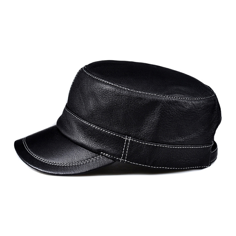 Trendy Lambskin Leather Flat T - Baseball Cap Structured recension och pris