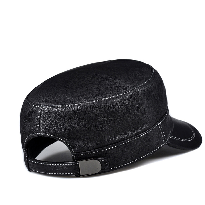 Trendy Lambskin Leather Flat T - Baseball Cap Structured recension och pris