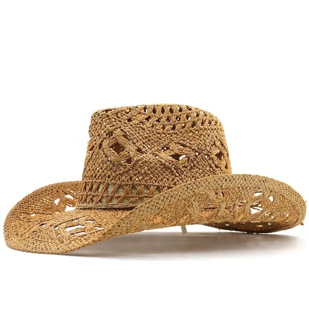 Vintage Wide Brim Hollow Straw - Cowboy Hat Straw recension och pris