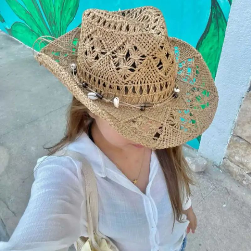 Summer Straw Hat Beach Women M - Cowboy Hat Straw recension och pris