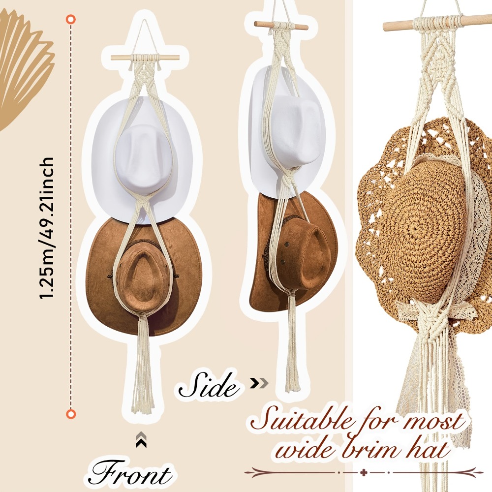 Bohemian Macrame Hat Hanger Ha - Sun Hat Wide Brim recension och pris