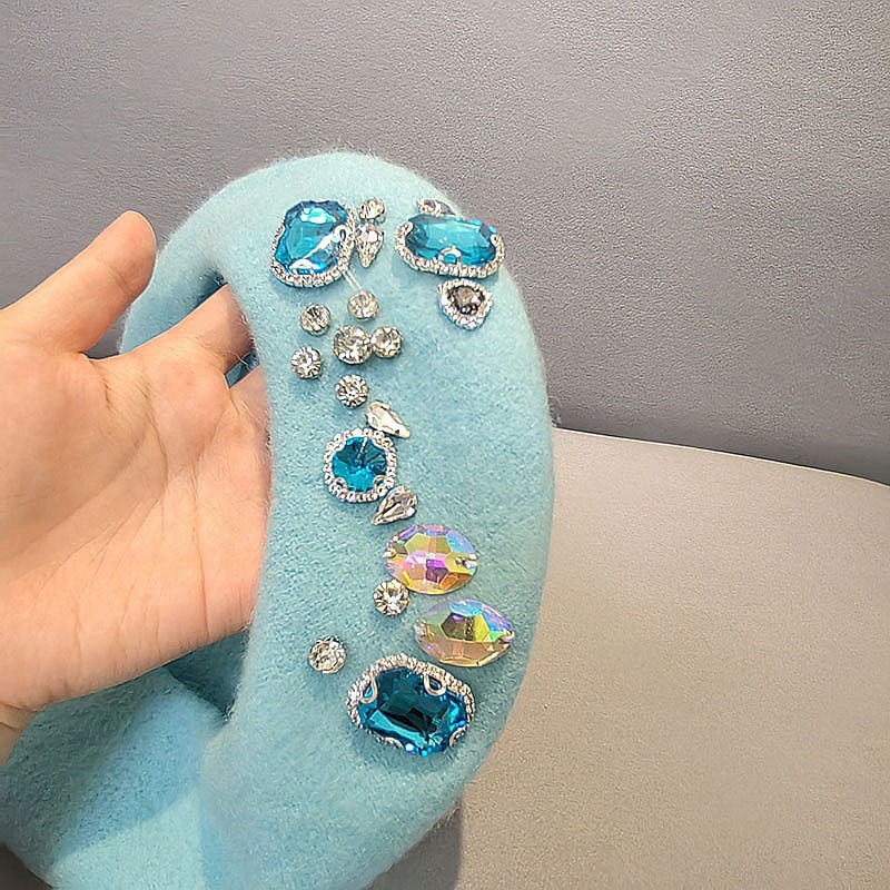 French Beret Thick Rhinestone  - Beret French Wool recension och pris