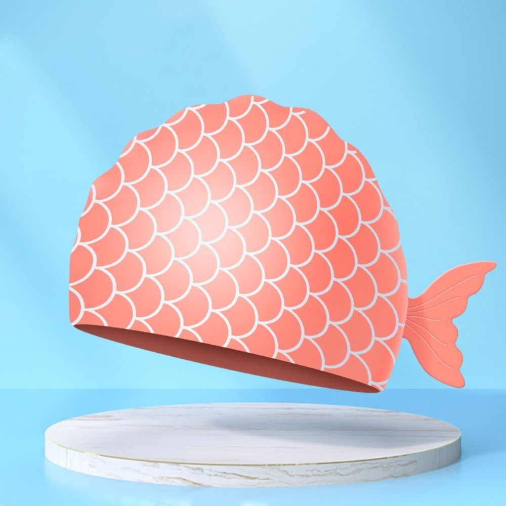 Cute Fish Children Swim Cap Ca - Swim Hat Silicone recension och pris