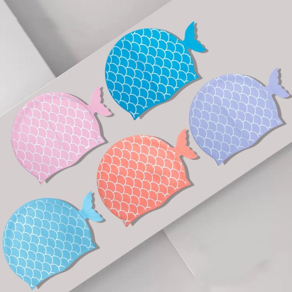 Cute Fish Children Swim Cap Ca - Swim Hat Silicone recension och pris