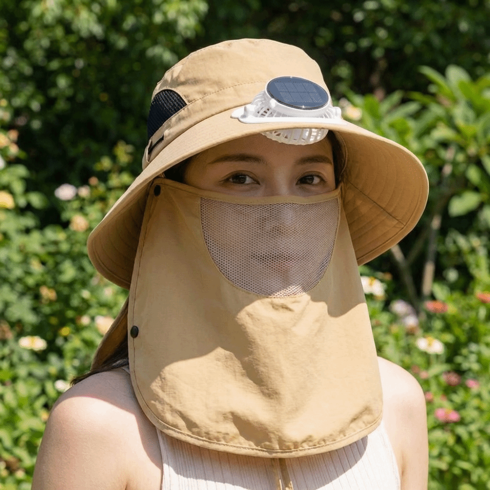 Portable Solar Rechargeable Fa - Sun Hat Wide Brim recension och pris