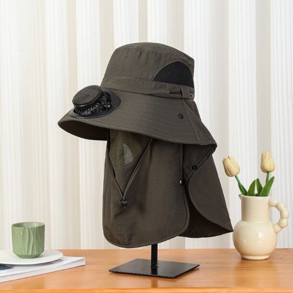 Portable Solar Rechargeable Fa - Sun Hat Wide Brim recension och pris