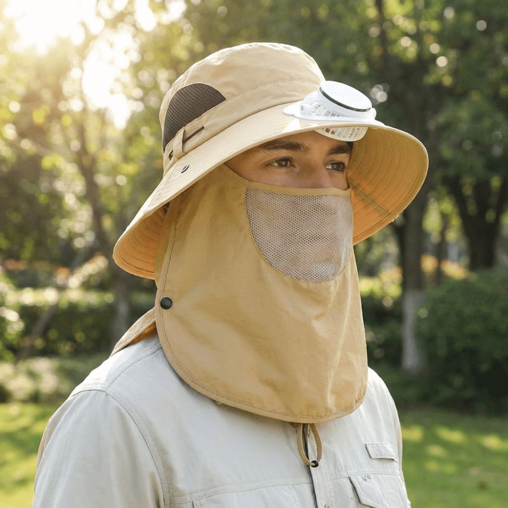 Portable Solar Rechargeable Fa - Sun Hat Wide Brim recension och pris
