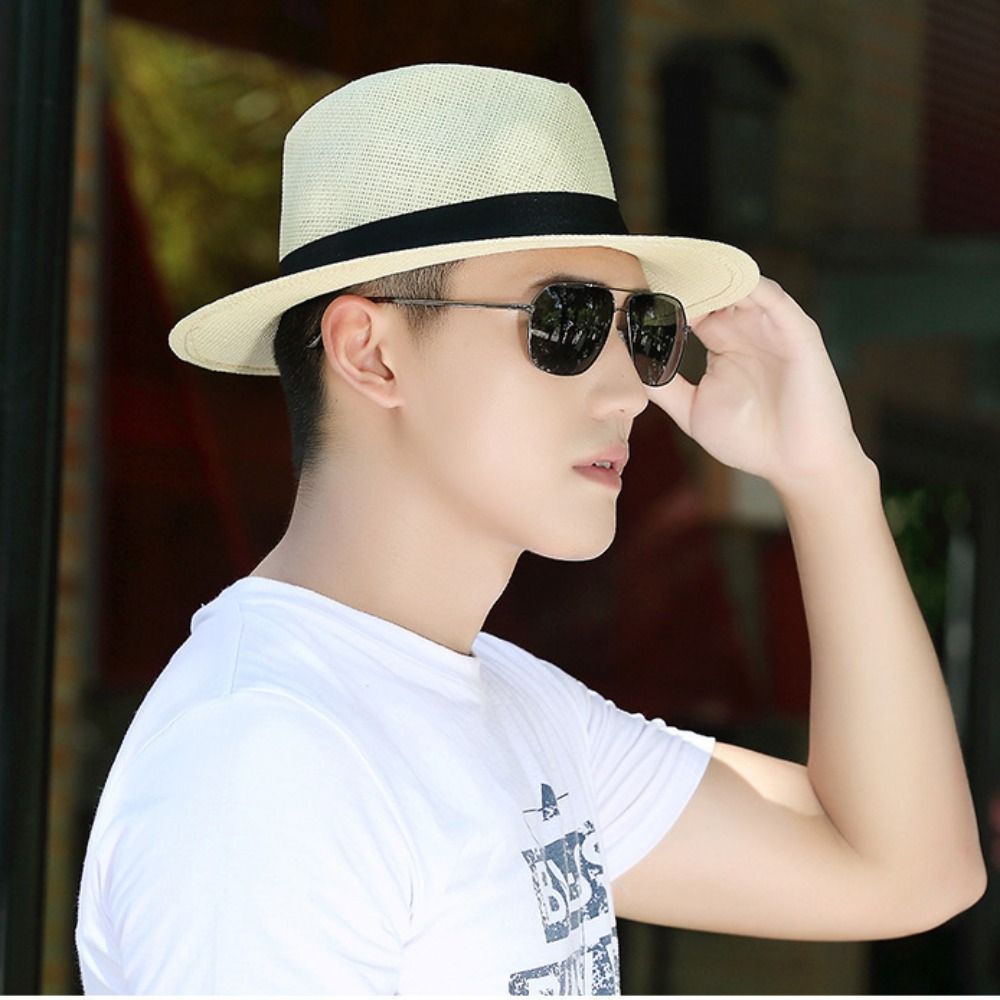 Cool Vintage Men Straw Hat Sun - Cowboy Hat Straw recension och pris
