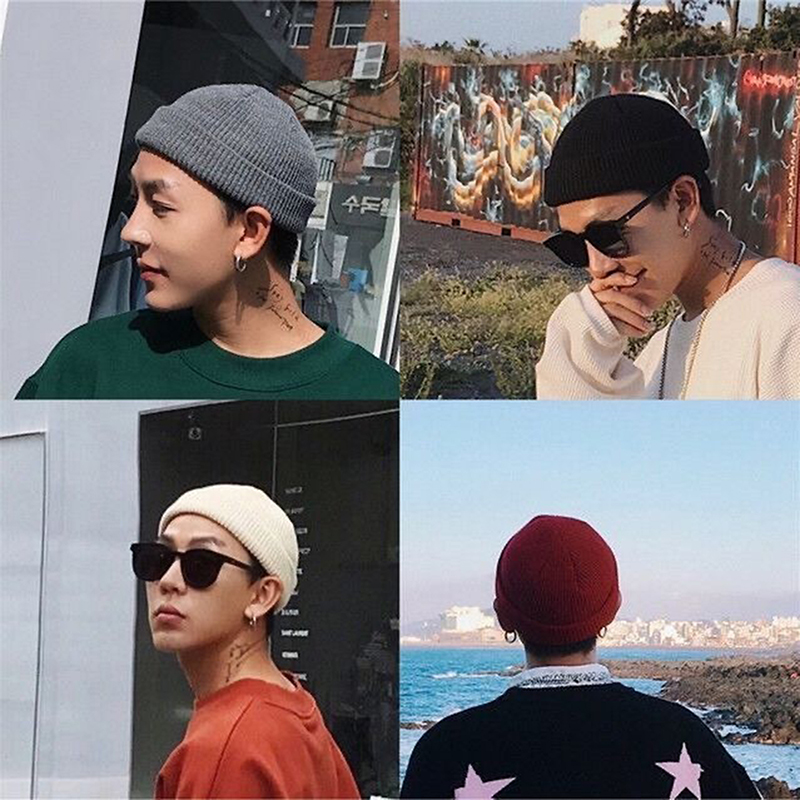 1Pcs Winter Warm Unisex Wool B - Beanie Cuffed Knit recension och pris