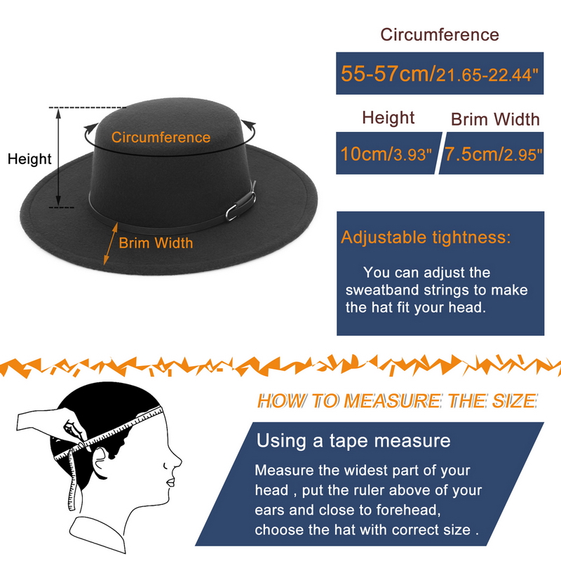 Elegant Wide Brim Fedora Hat f - Fedora Hat Wool recension och pris